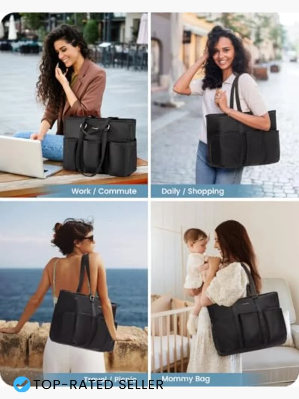 Large Tote Bag for Work and Travel Professional Laptop Computer Bag with
